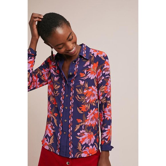 Anthropologie Tops - NWT Anthropologie Maeve Connie Blouse in 100% Silk